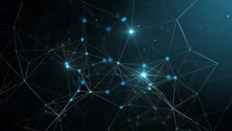 Futuristic constellations with points of light