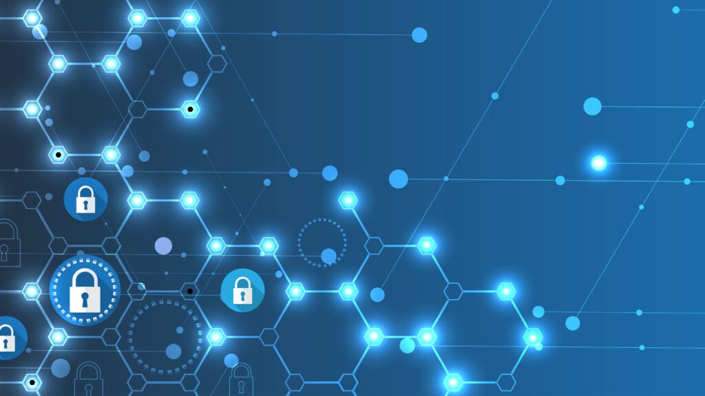 Technology security concept. Modern safety digital background. Protection system