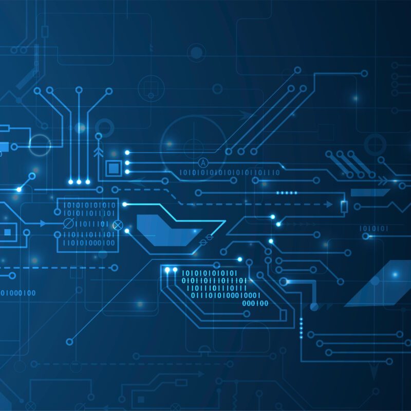 Abstract circuit board futuristic technology processing business background