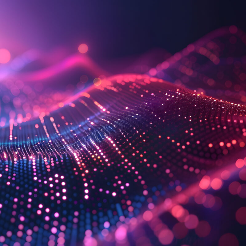 Quantum processing. Deep learning artificial intelligence. Future new technology for business or science presentation. Vector background